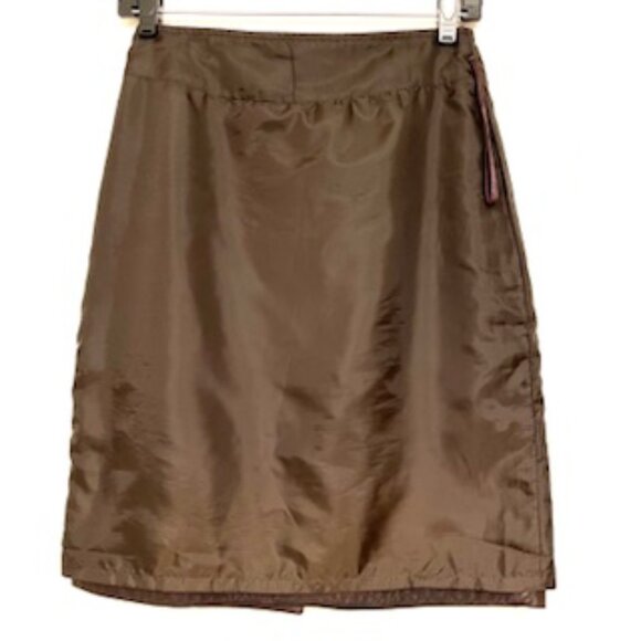 Elie Tahari 100% leather skirt brown color very soft leather, Size 2 - Picture 7 of 7